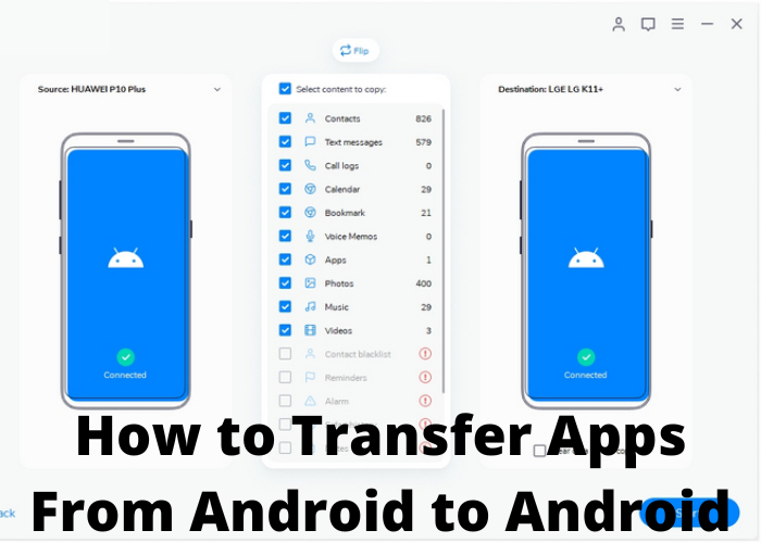 How to transfer apps from android to android